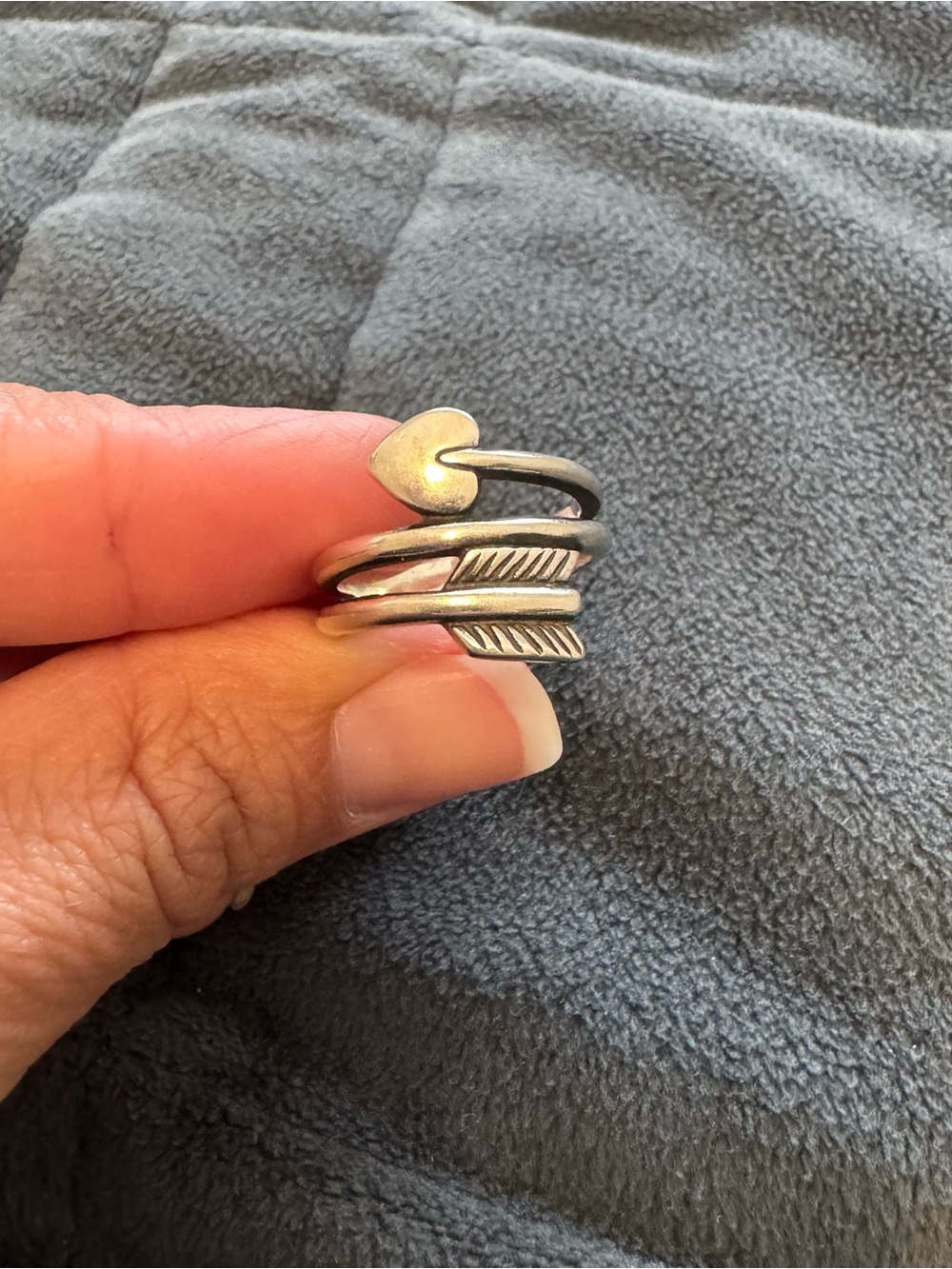 James Avery Sterling Silver Heart & Arrow Ring 6.5